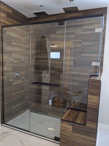 Douche en verre clair